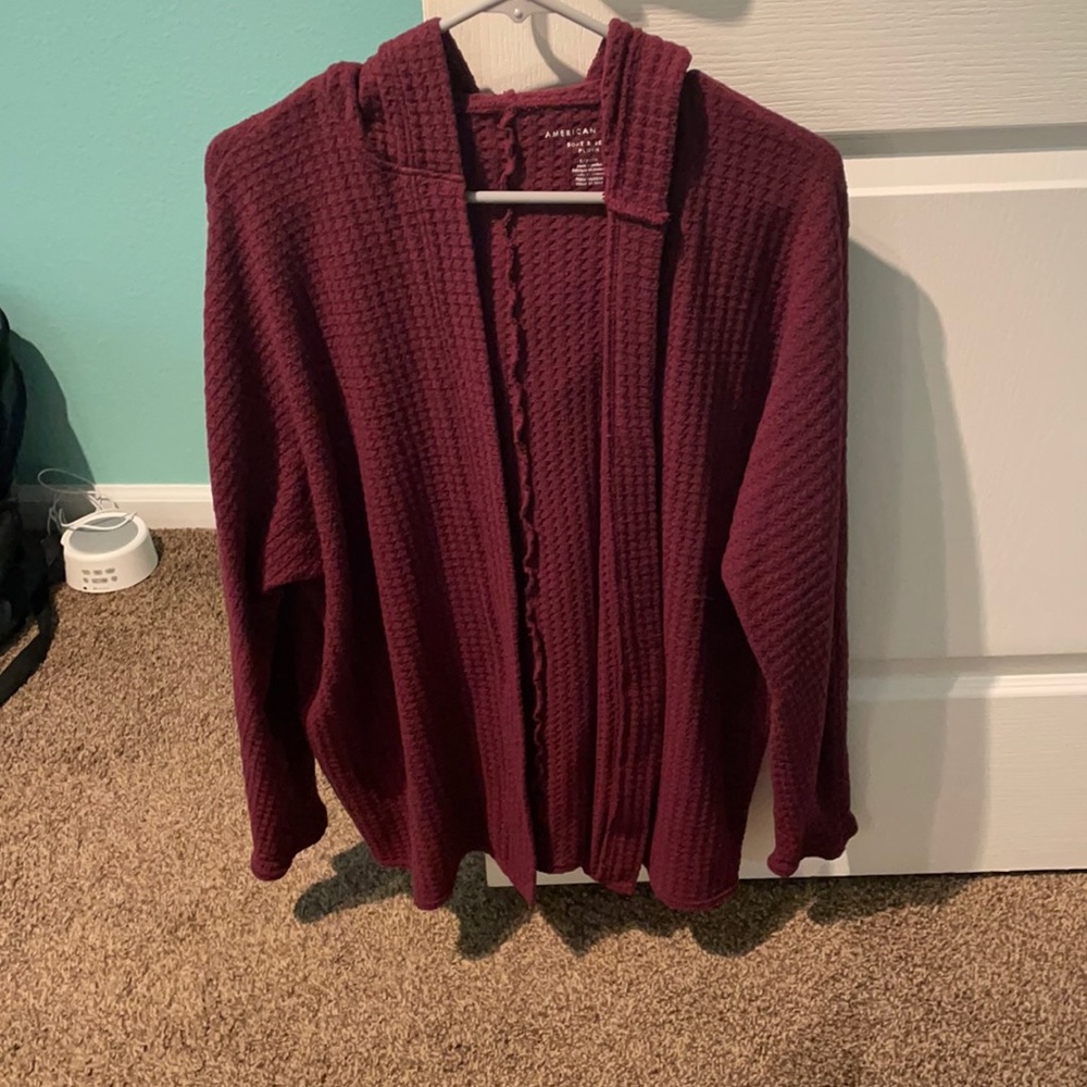 American Eagle Burgundy Cardigan